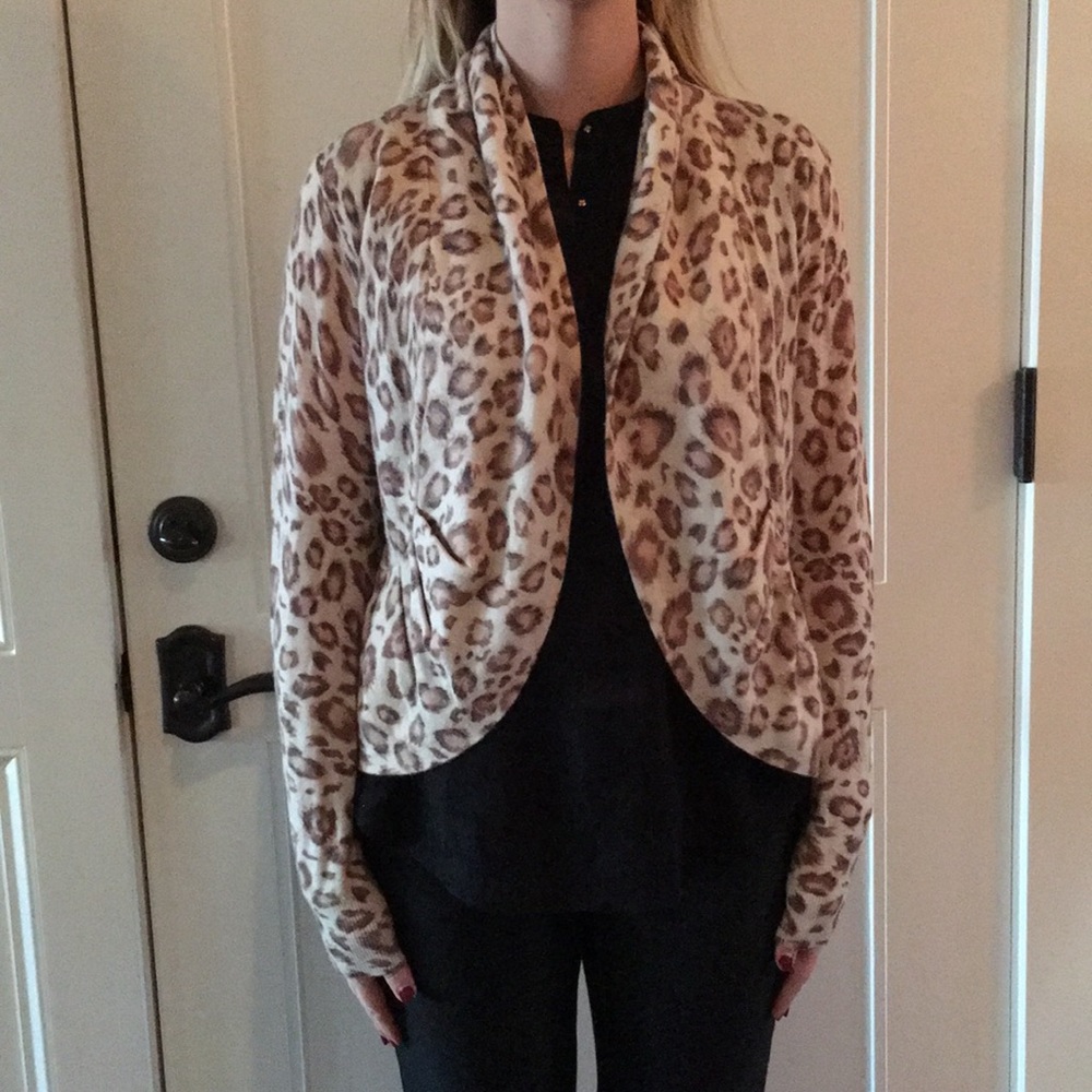 Rebecca Taylor cashmere leopard sweater, size M
